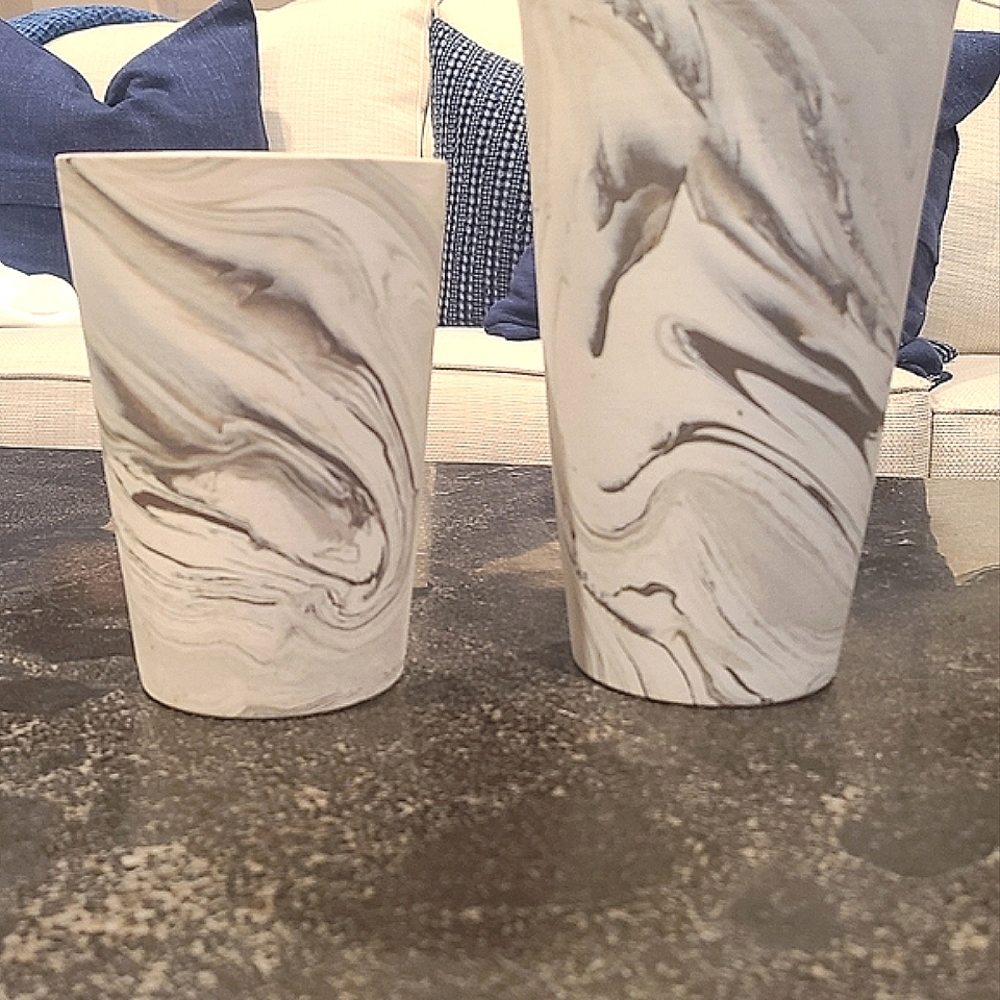 Hand Crafted Ceramic Pottery Matching Vases